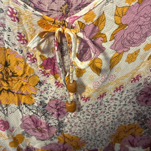 Tribal Jeans Ruffled Floral Boho Dress with 3/4 Sleeves Womens Sz XXL - Picture 6 of 8